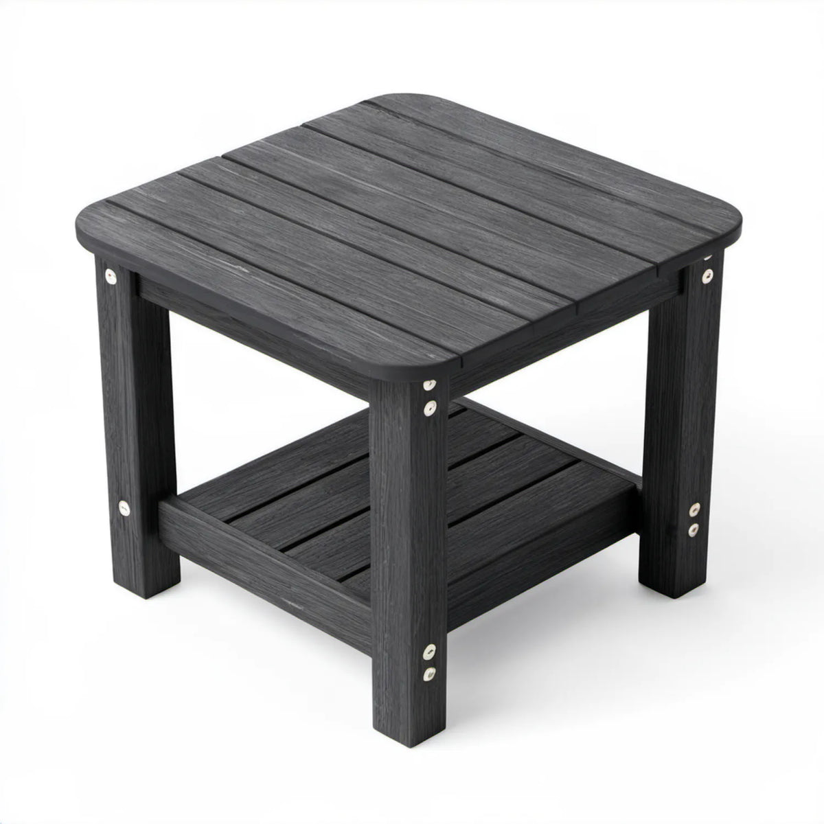 Czarny kwadratowy stolik boczny HDPE 45 x 45 x 45 cm