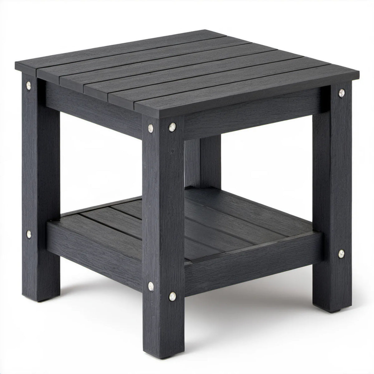 Czarny kwadratowy stolik z litego drewna akacjowego 45 x 45 x 45 cm