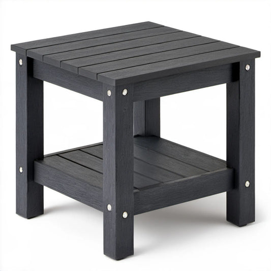 Czarny kwadratowy stolik z litego drewna akacjowego 45 x 45 x 45 cm